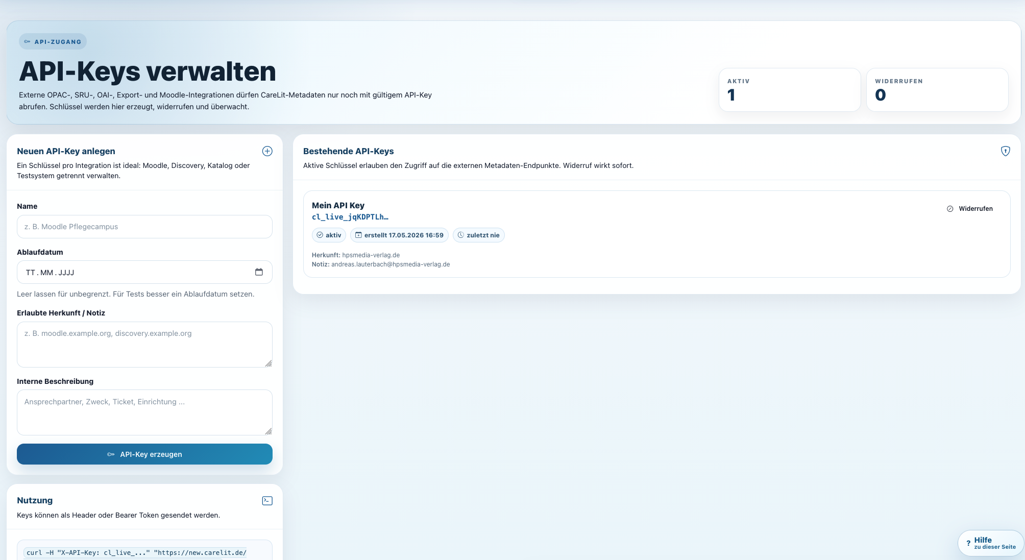 Für technische Teams ist CareLit anschlussfähig.