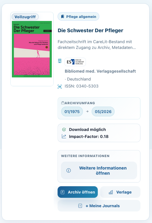 Rund 450 Fachzeitschriften in einem starken Suchraum.