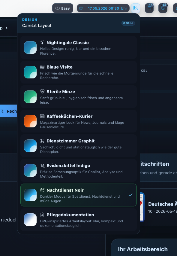 CareLit passt sich Nutzungssituationen an.