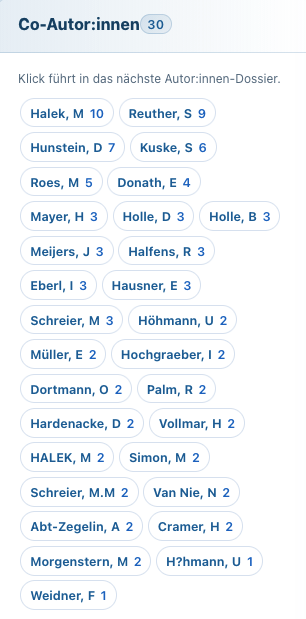 Beziehungen zwischen Personen und Themen werden greifbar.