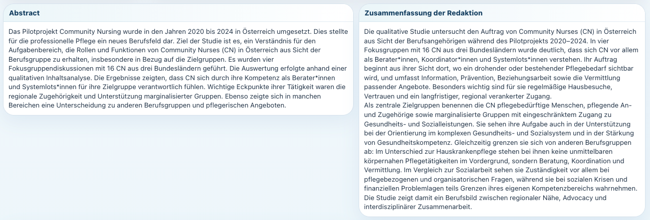 Schneller verstehen, ob eine Quelle passt.