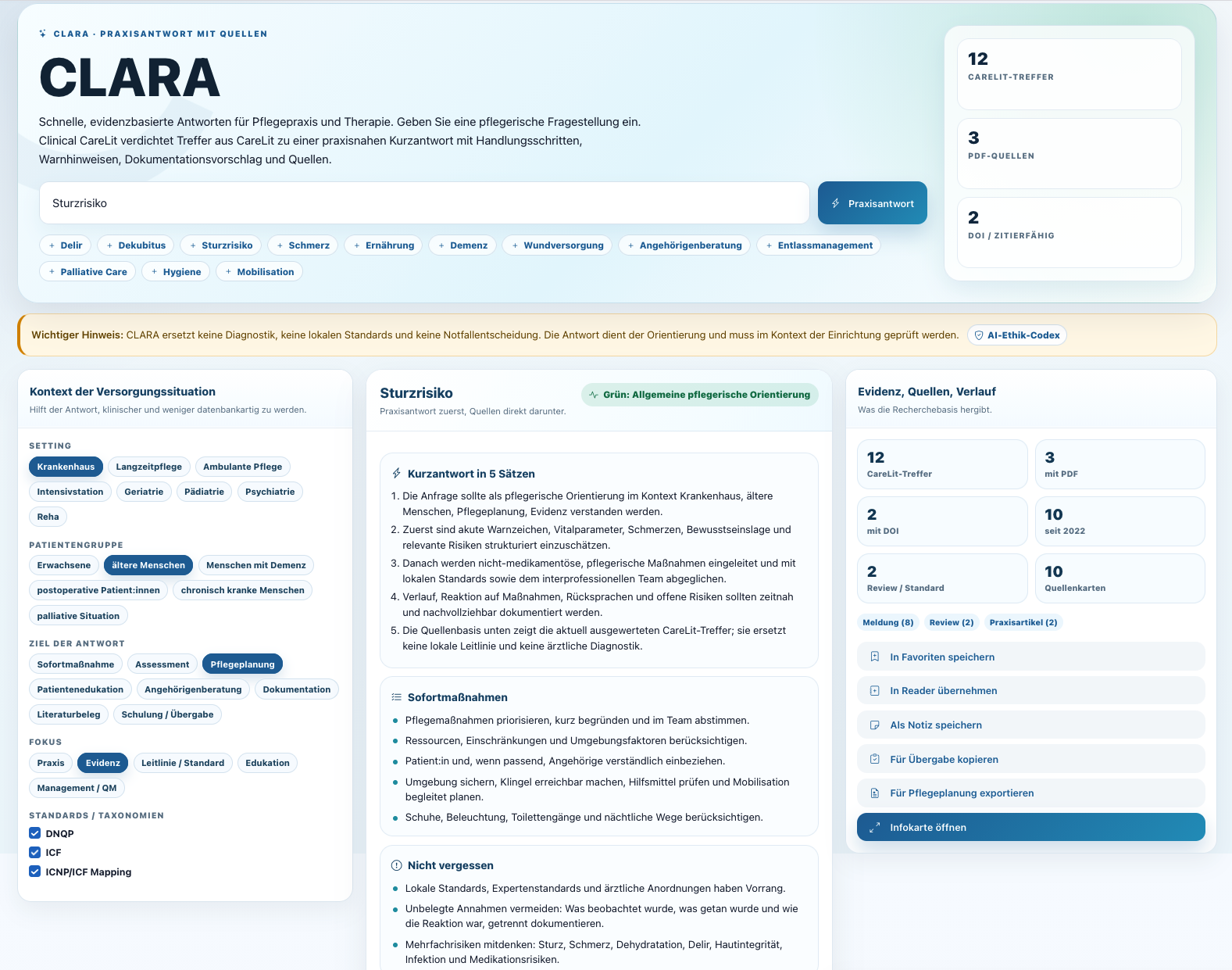 CLARA Clinical CareLit