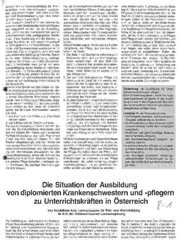 Vorschauseite 3: Ausbildung der Lehrkräfte für Krankenpflegeschulen in den Niederlanden