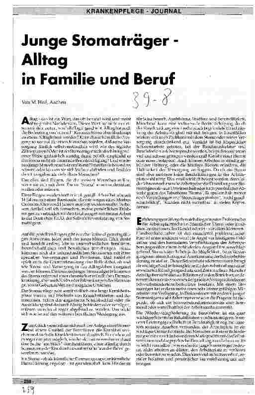 Vorschauseite 1: Junge Stomaträger - Alltag in Familie und Beruf