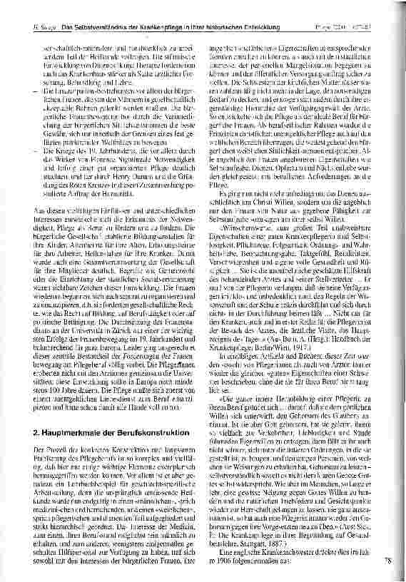 Vorschauseite 2: Das Selbstverständnis der Krankenpflege in ihrer historischen Entwicklung