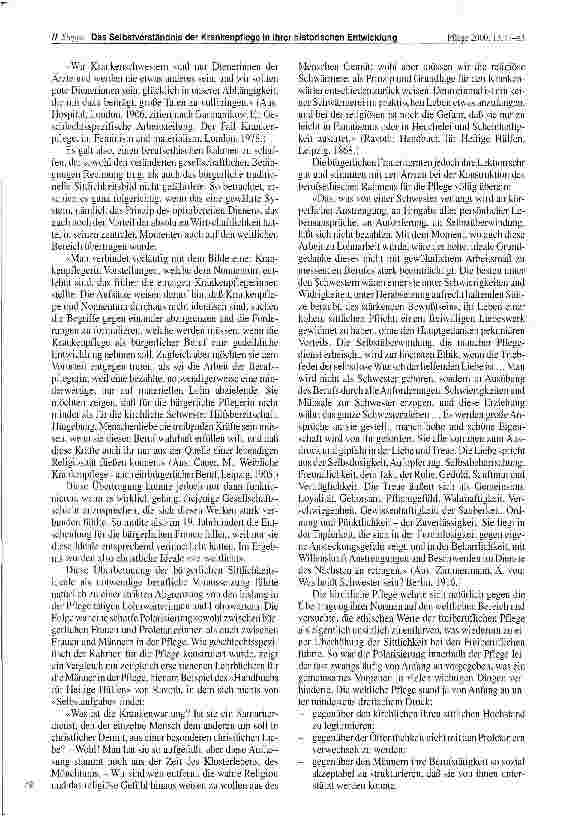Vorschauseite 3: Das Selbstverständnis der Krankenpflege in ihrer historischen Entwicklung