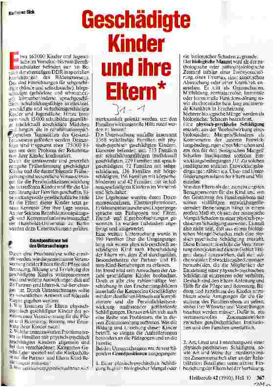 Vorschauseite 1: Geschädigte Kinder und ihre Eltern