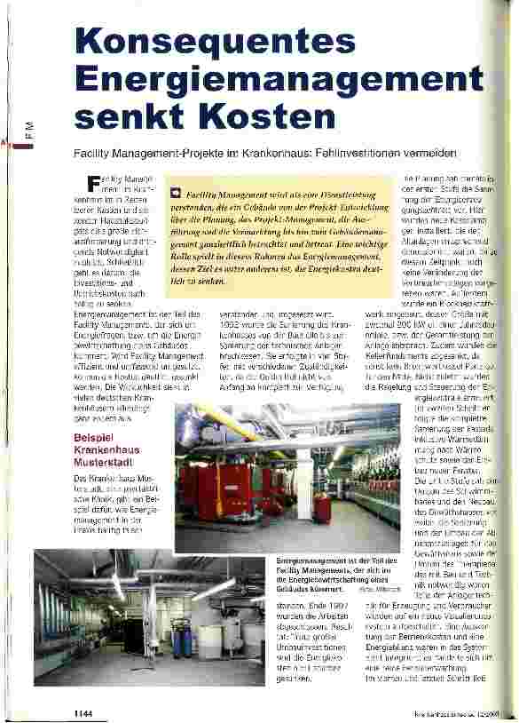 Vorschauseite 1: Konsequentes Energiemanagement senkt Kosten