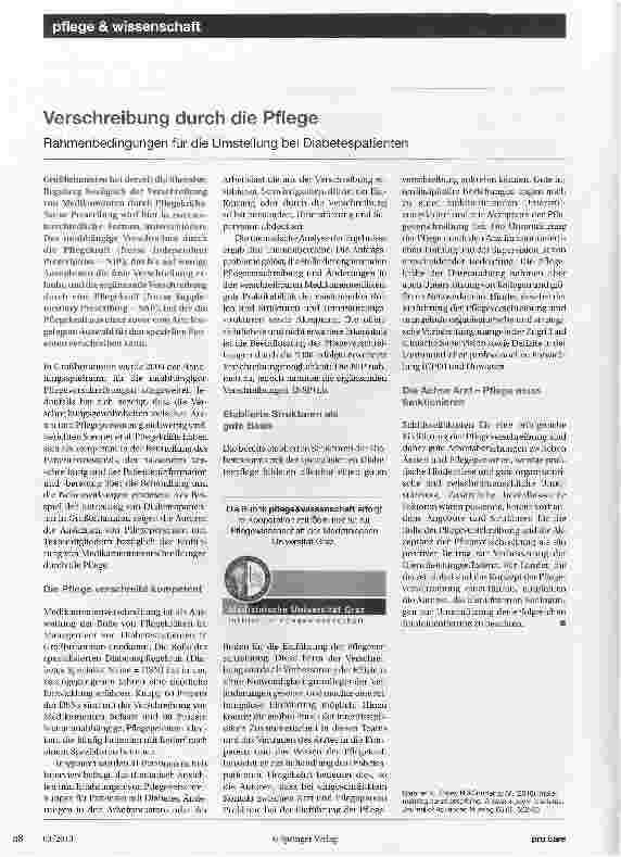 Vorschauseite 1: Verschreibung durch die Pflege