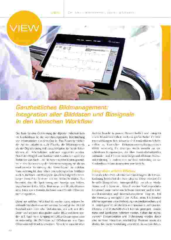 Vorschauseite 1: Ganzheitliches Bildmanagement: Integration aller Bilddaten und Biosignale in den klinischen Workflow