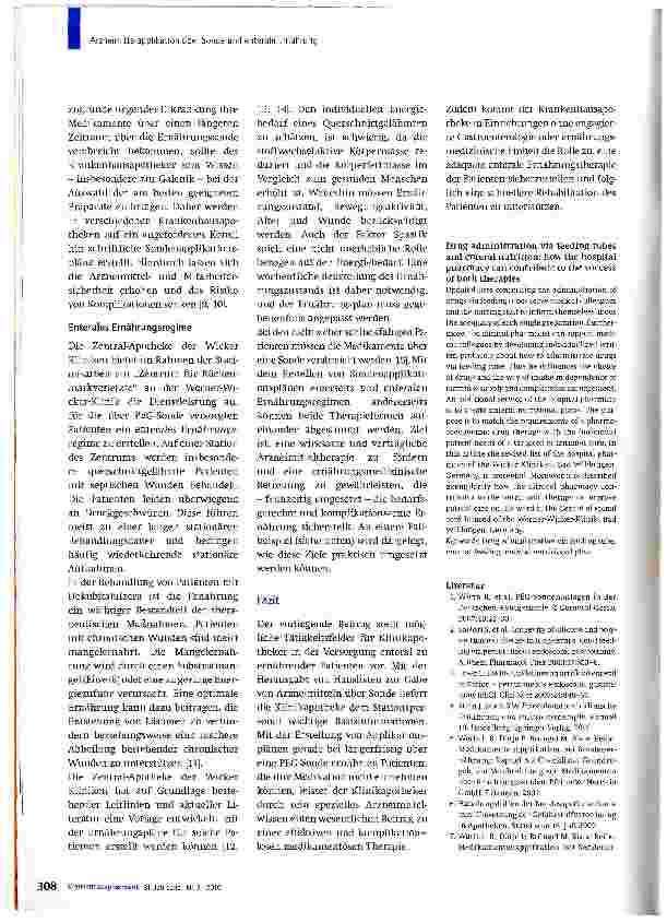 Vorschauseite 3: Arzneimittelapplikation über Sonde und enterale Ernährung