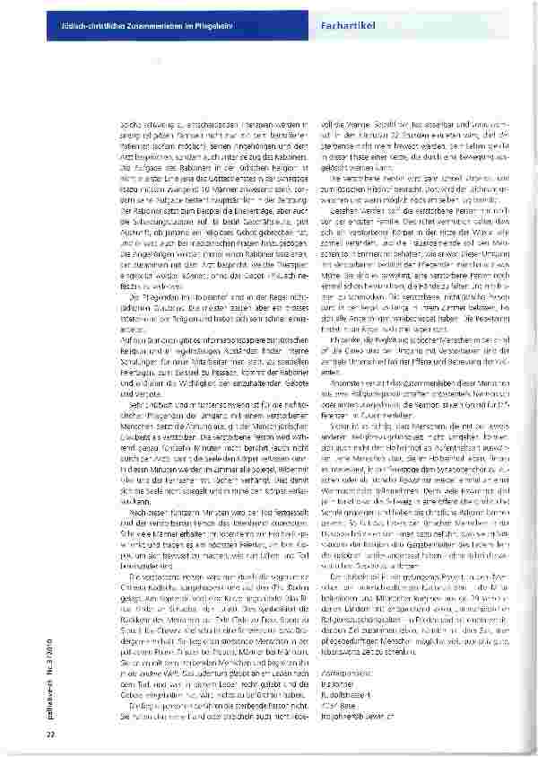 Vorschauseite 2: Jüdisch-christliches Zusammenleben im Pflegeheim