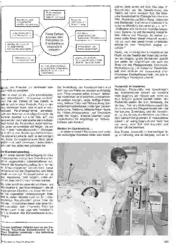 Vorschauseite 4: Humanität im Krankenhausutopische Träumerei oder Rückbesinnung? Menschlichkeit läßt sich in vielen Fällen ohne Kosten realisieren