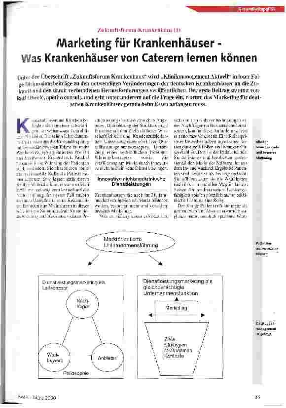 Vorschauseite 1: Marketing für Krankenhäuser - Was Krankenhäuser von Caterern lernen können Zukunftsforum Krankenhaus (1)