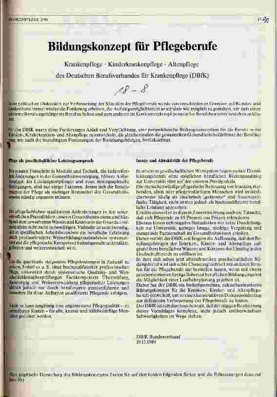 Vorschauseite 1: Bildungskonzept für Pflegeberufe