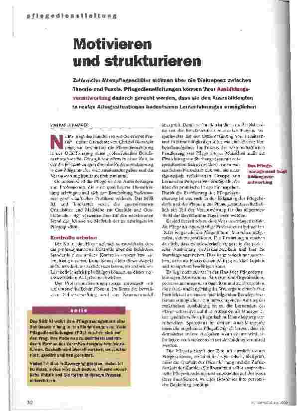Vorschauseite 1: Motivieren und strukturieren Pflegedienstleitung