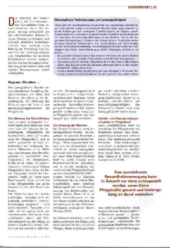 Vorschauseite 2: Älterwerden im Pflegeberuf