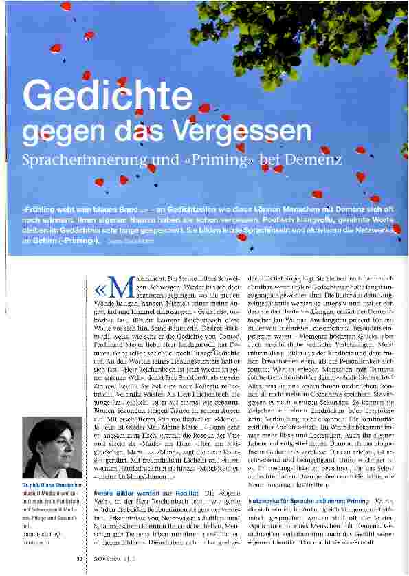 Vorschauseite 1: Gedichte gegen das Vergessen