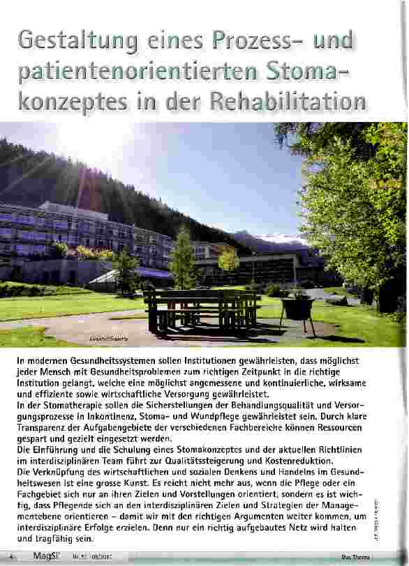 Vorschauseite 1: Gestaltung eines Prozessund patientenorientierten Stomakonzeptes in der Rehabilitation