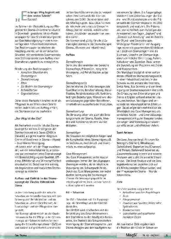 Vorschauseite 2: Gestaltung eines Prozessund patientenorientierten Stomakonzeptes in der Rehabilitation