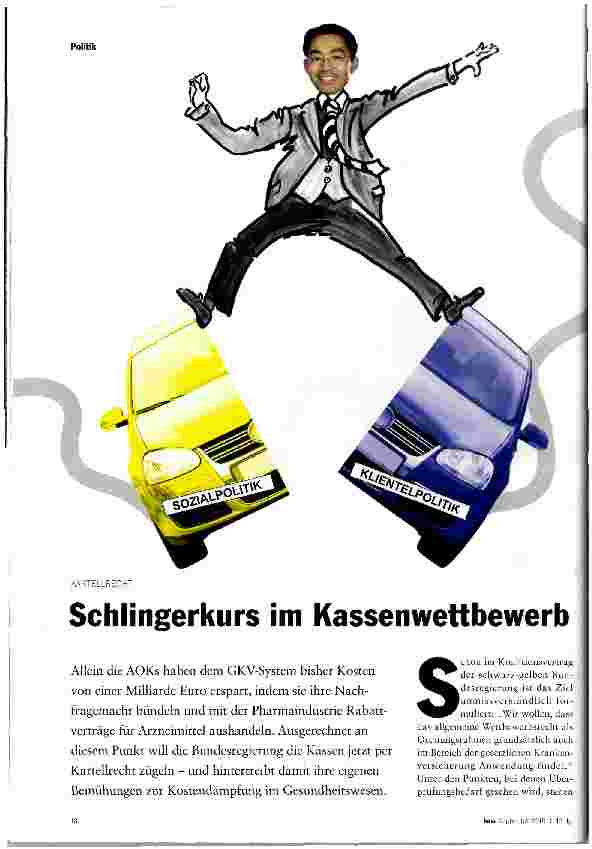 Vorschauseite 1: Schlingerkurs im Kassenwettbewerb