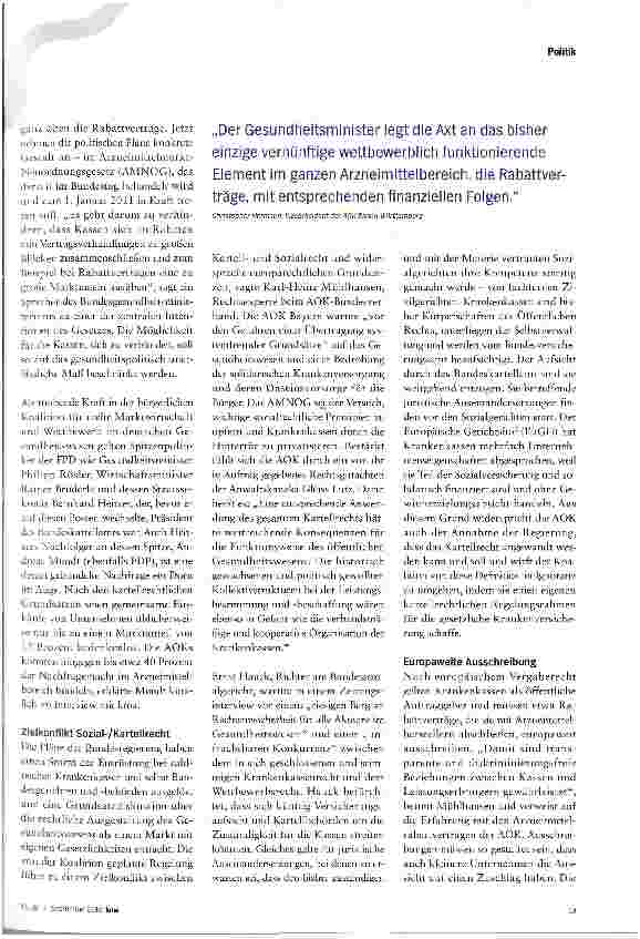 Vorschauseite 2: Schlingerkurs im Kassenwettbewerb