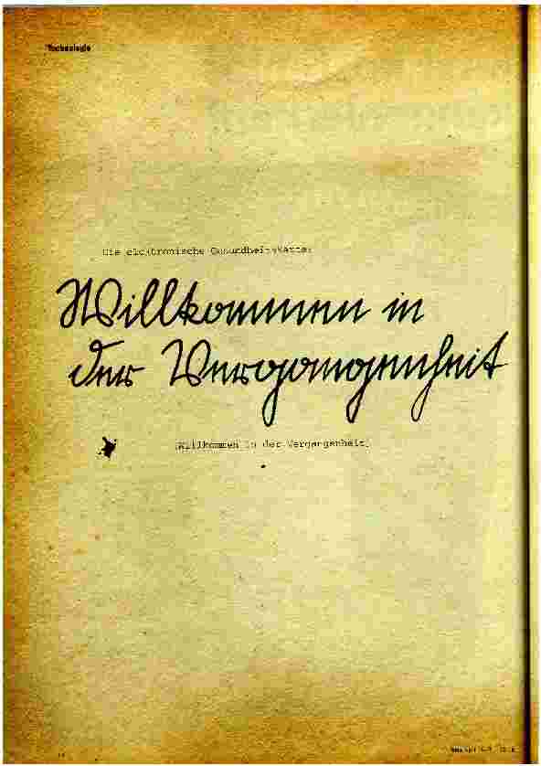Vorschauseite 1: Willkommen in der Vergangenheit