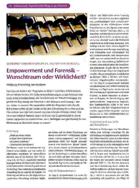 Vorschauseite 1: Empowerment und Forensik -Wunschtraum oder Wirklichkeit?