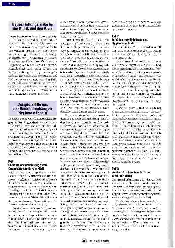 Vorschauseite 4: Haftungsfragen im Hygienebereich - Hygienemängel gelten juristisch als „voll beherrschbare Risiken