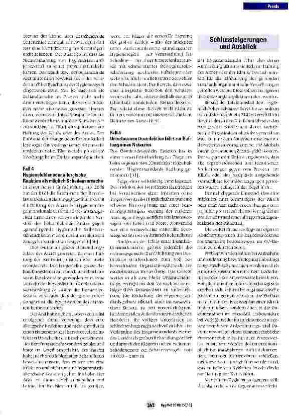 Vorschauseite 5: Haftungsfragen im Hygienebereich - Hygienemängel gelten juristisch als „voll beherrschbare Risiken