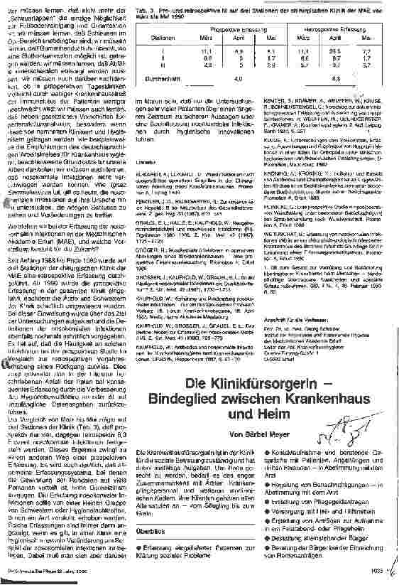 Vorschauseite 1: Die Klinikfürsorgerin - Bindeglied zwischen Krankenhaus und Heim