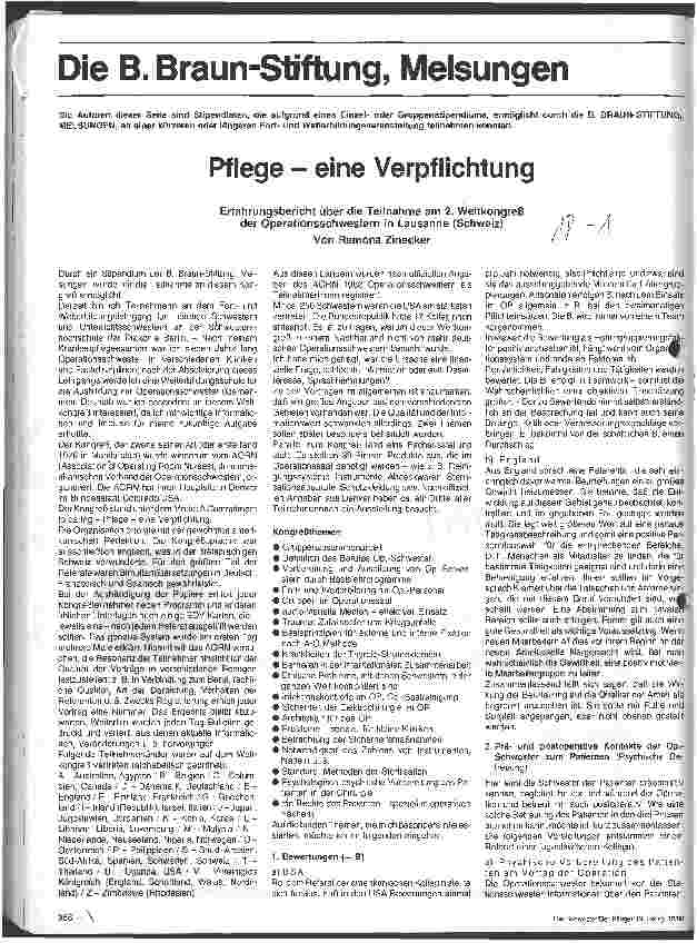 Vorschauseite 1: Pflege - eine Verpflichtung Erfahrungsbericht.