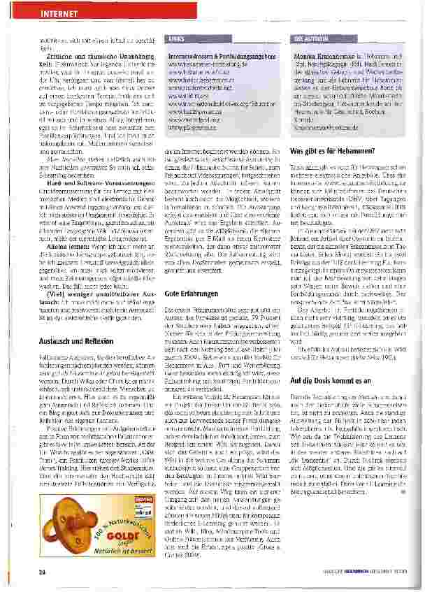 Vorschauseite 3: E-Learning: Was wird Hebammen geboten?