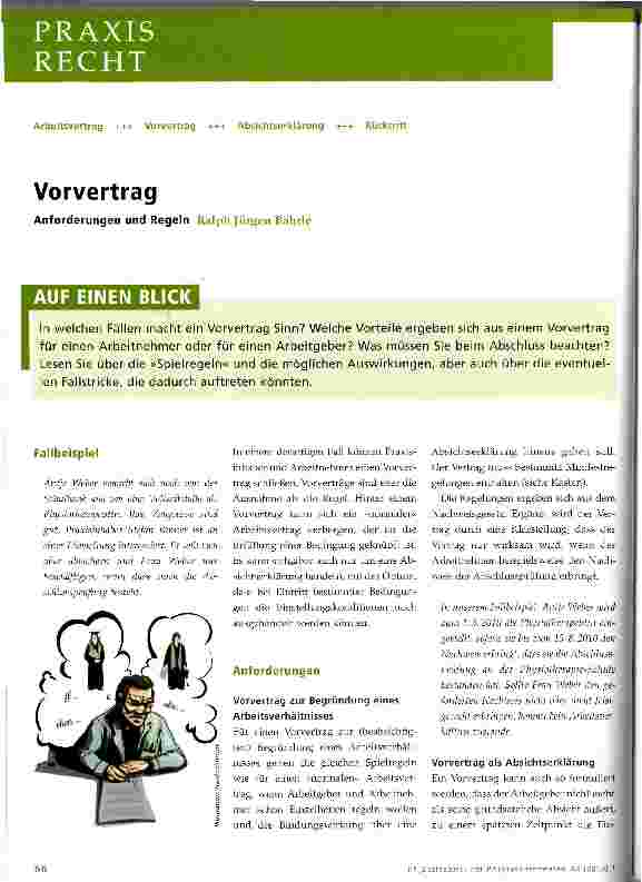 Vorschauseite 1: Vorvertrag