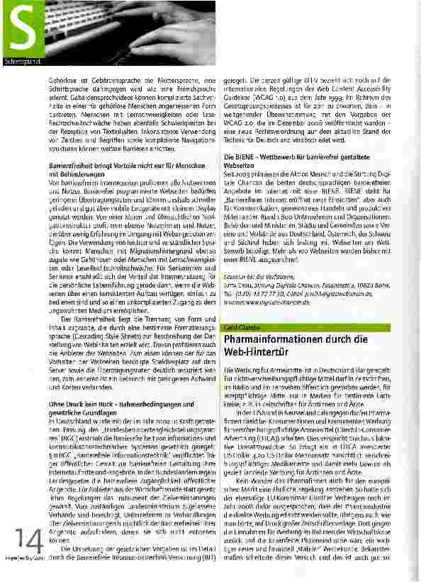 Vorschauseite 1: Pharmainformationen durch die Web-Hintertür