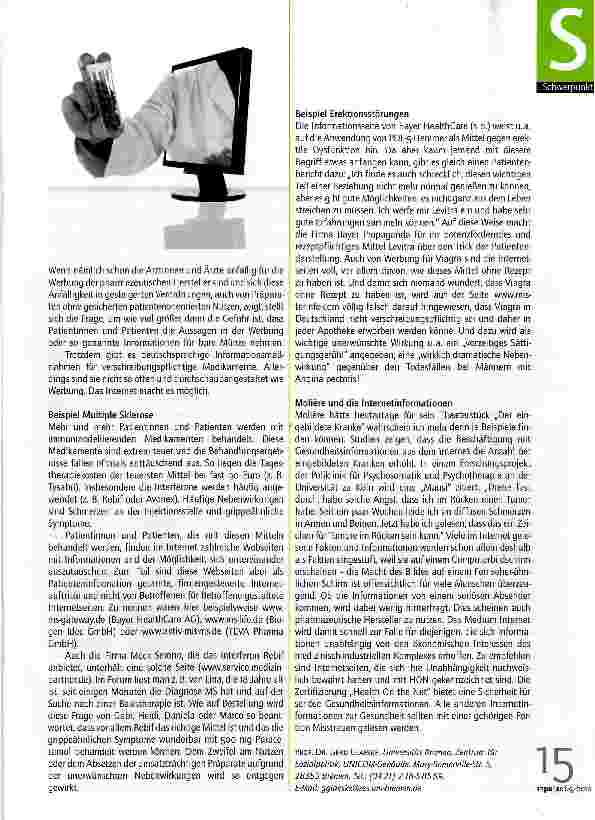 Vorschauseite 2: Pharmainformationen durch die Web-Hintertür