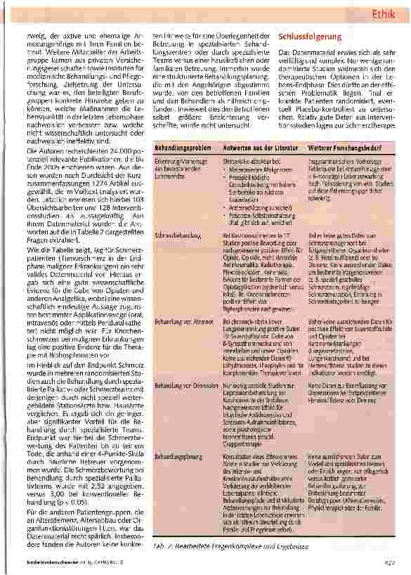 Vorschauseite 2: Palliative Versorgung am Ende des Lebens: Für welche medizinischen Maßnahmen gibt es wissenschaftliche Evidenz?