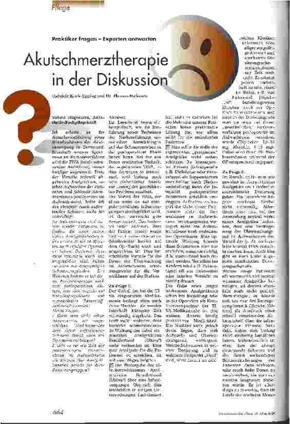 Vorschauseite 1: Akutschmerztherapie in der Diskussion Praktiker fragen - Experten antworten