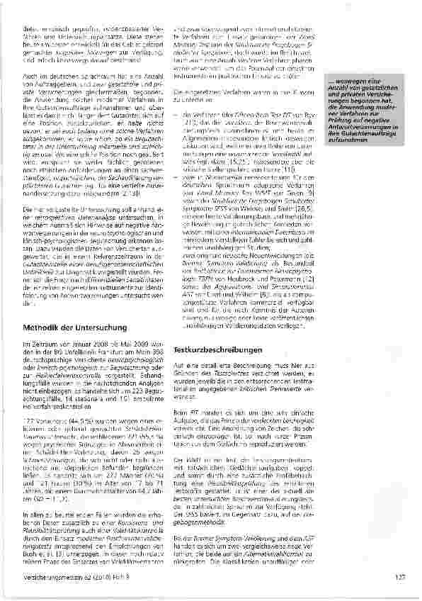 Vorschauseite 2: Prävalenz negativer Antwortverzerrungen in der berufsgenossenschaftlichen Begutachtung