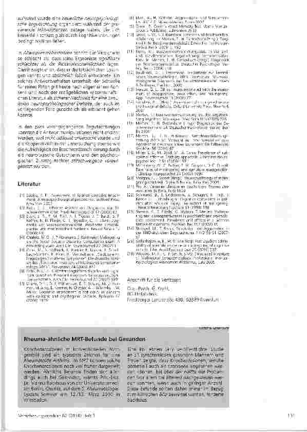 Vorschauseite 6: Prävalenz negativer Antwortverzerrungen in der berufsgenossenschaftlichen Begutachtung