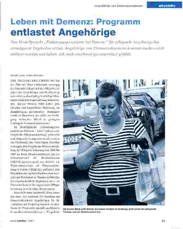 Vorschauseite 1: Leben mit Demenz: Programm entlastet Angehörige