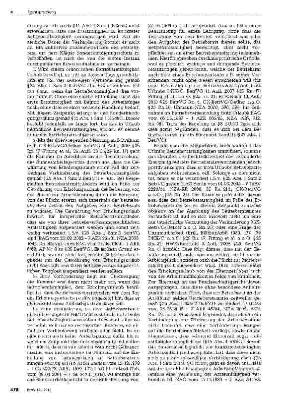 Vorschauseite 3: Sonder Kündigungsschutz eines Ersatzmitglieds