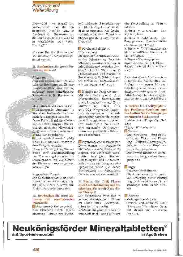 Vorschauseite 2: Prüfungsfragen: was wird wohl abgefragt? 4. Teil: Psychiatrie
