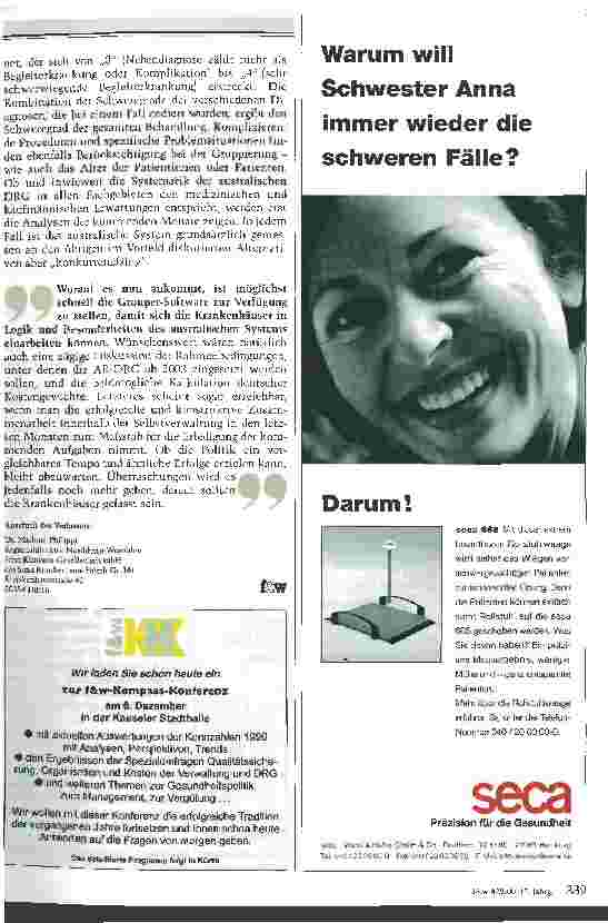 Vorschauseite 2: Fallpauschalen aus Australien Wer hätte damit gerechnet?