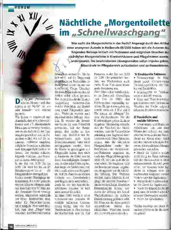 Vorschauseite 1: Nächtliche Morgentoilette im Schnellwaschgang