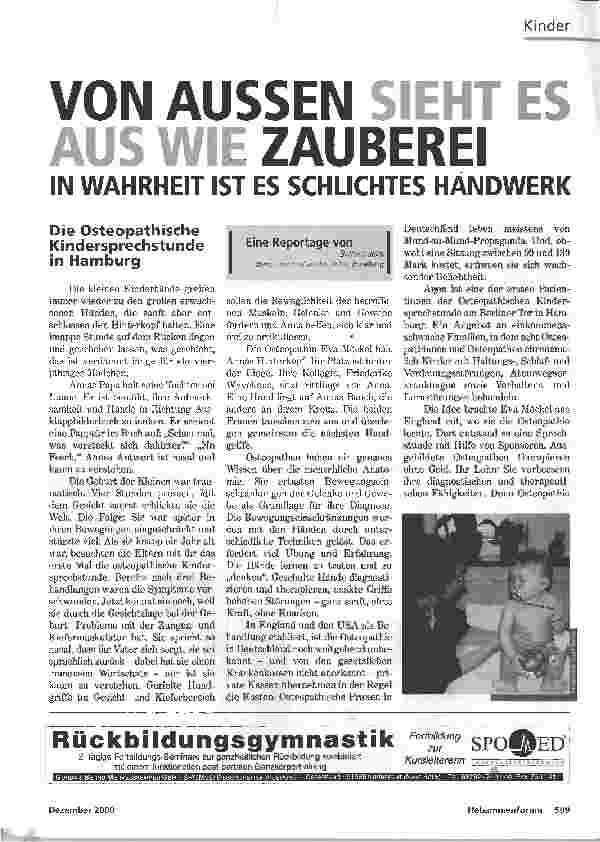 Vorschauseite 1: VON AUSSEN SIEHT ES AUS WIE ZAUBEREIIN WAHRHEIT IST ES SCHLICHTES HANDWERK
