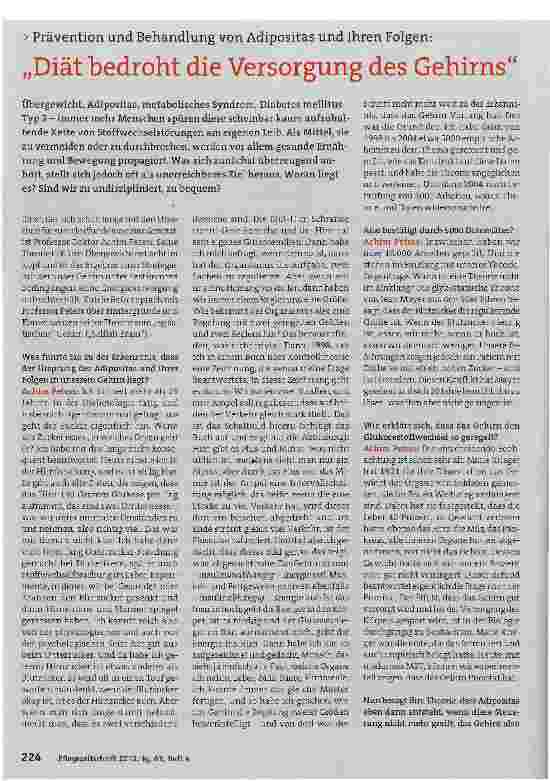 Vorschauseite 1: „Diät bedroht die Versorgung des Gehirns