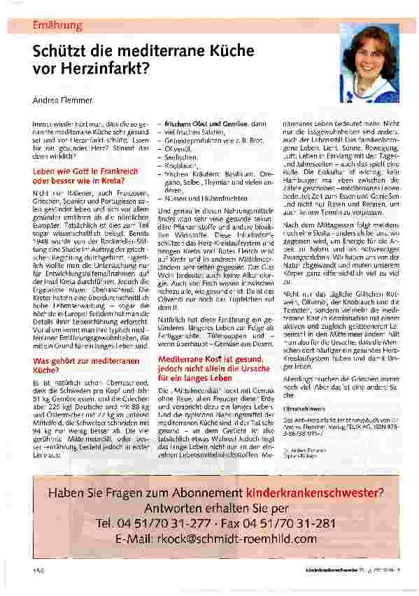 Vorschauseite 1: Schützt die mediterrane Küche vor Herzinfarkt?