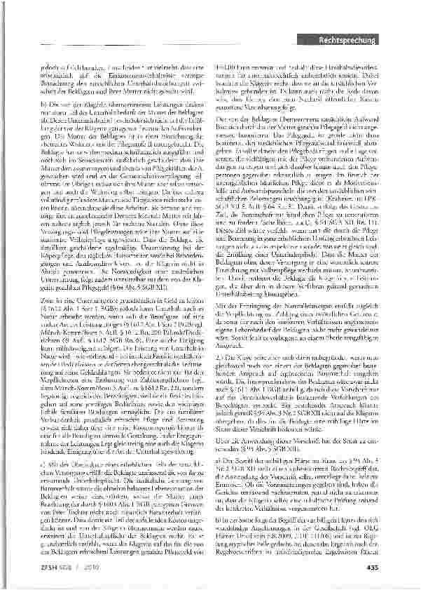 Vorschauseite 3: Übergang von Unterhaltsansprüchen auf Sozialhilfeträger; Erfüllung der Unterhaltspflicht durch Betreuung eines pflegebedürftigen Elternteils; Ausschluss des Anspruchsübergangs weg…