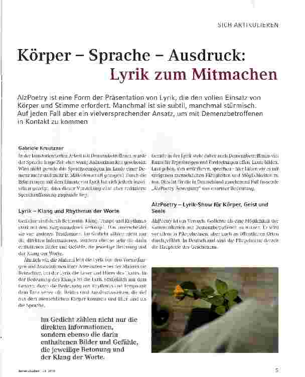Vorschauseite 1: Körper - Sprache - Ausdruck: Lyrik zum Mitmachen